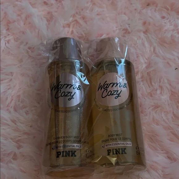 Vs pink setwarm and cozy large bottles
